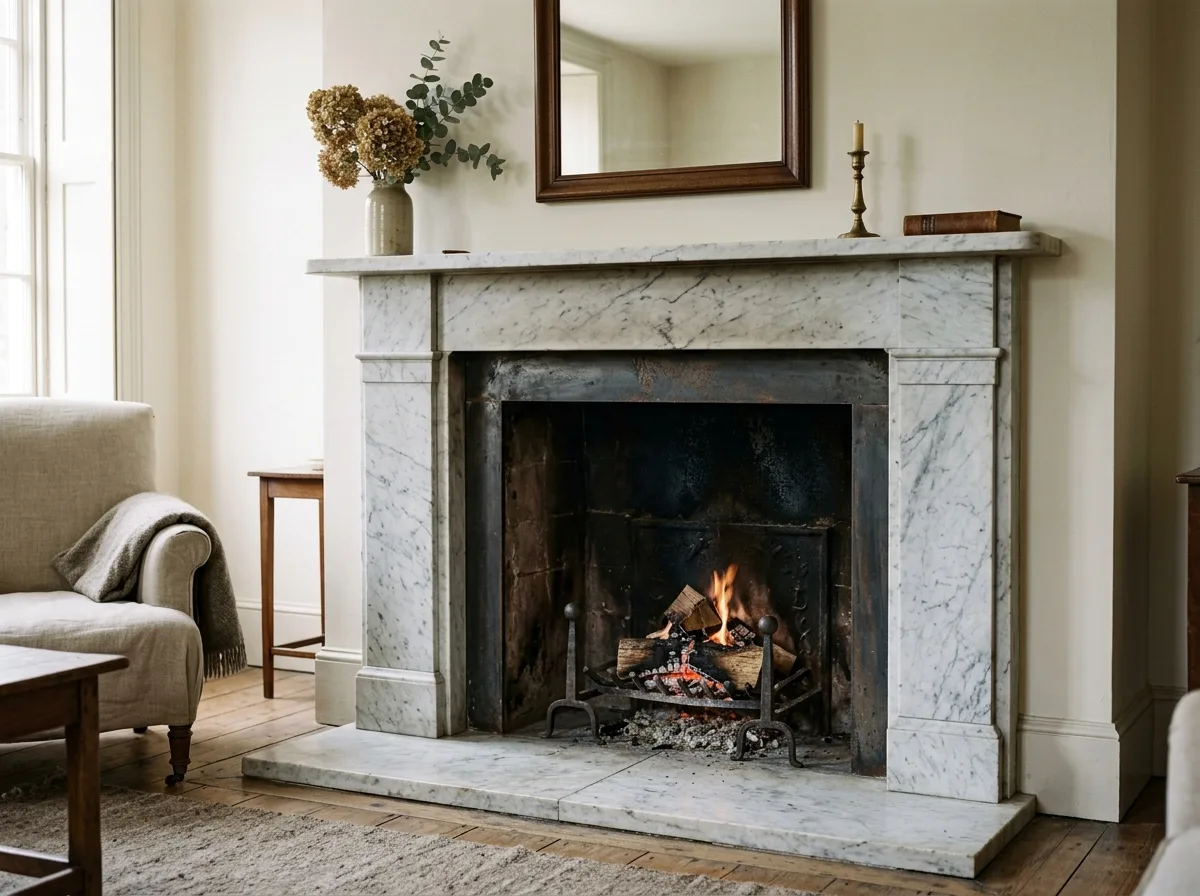 Marble Fireplace: The Room's Focal Point