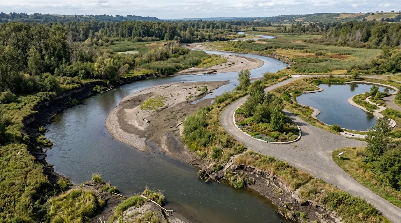 Difference from Organic Flow Landscapes: Curves Come from Water, Not Pens