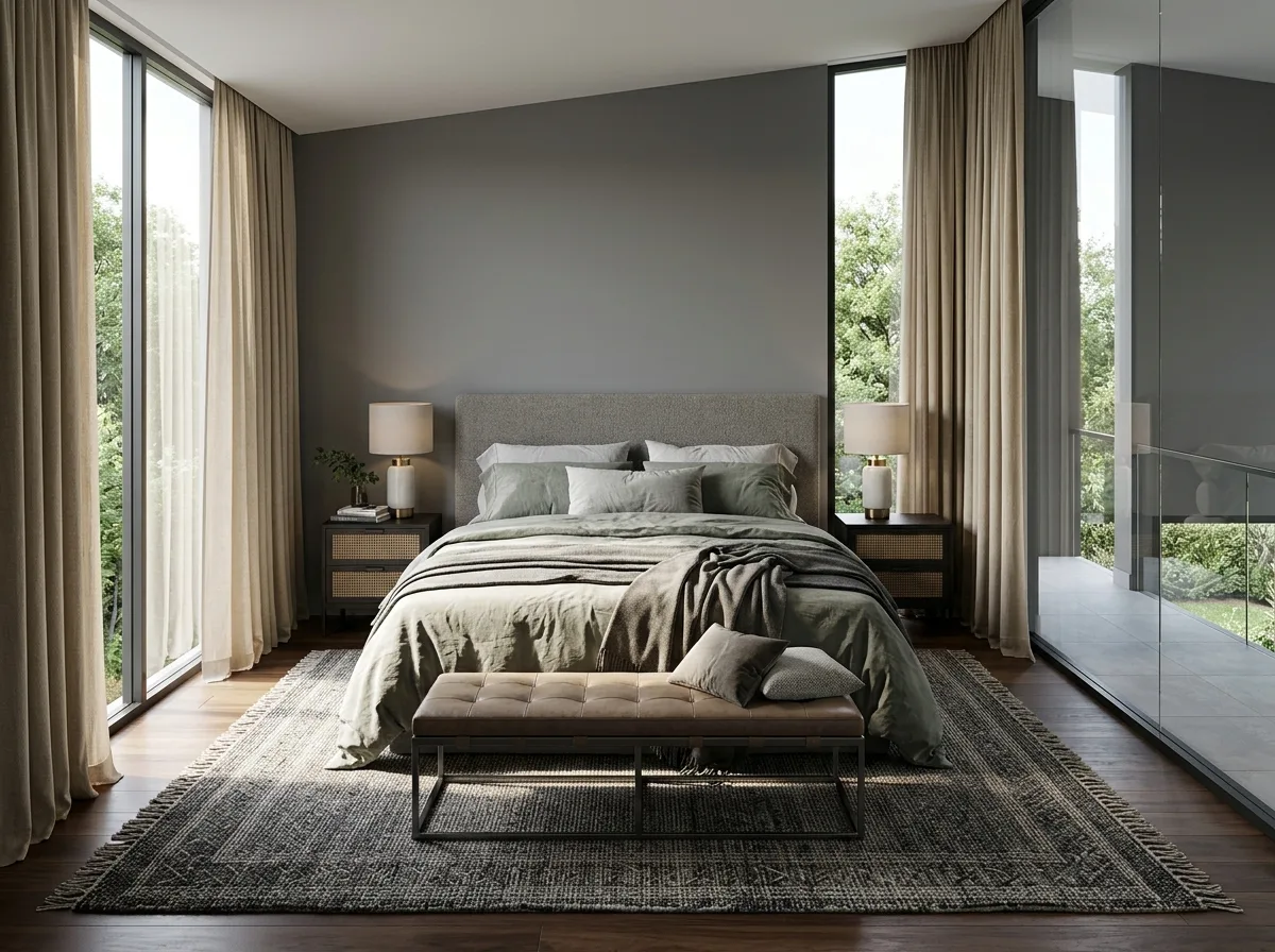 Virtual Staging for Empty Rooms: Master Bedroom Bed Set and Sleep Circulation