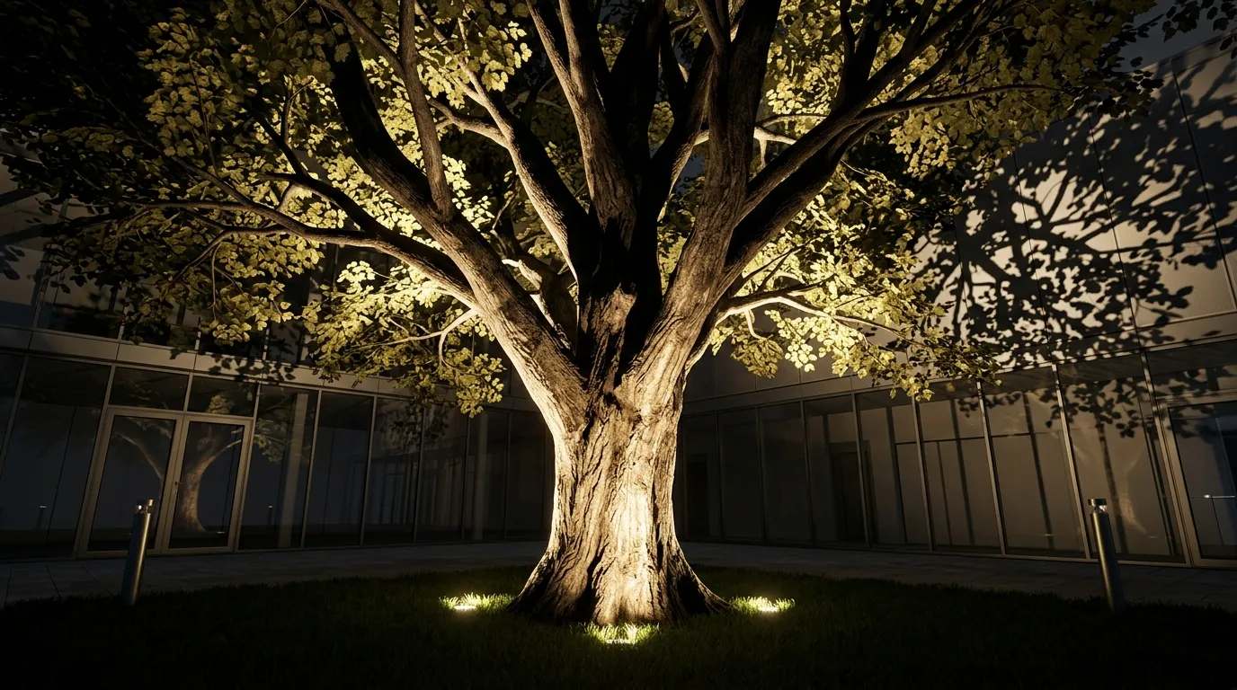 Lighting Redesign: Added Upward Spotlights for Trees
