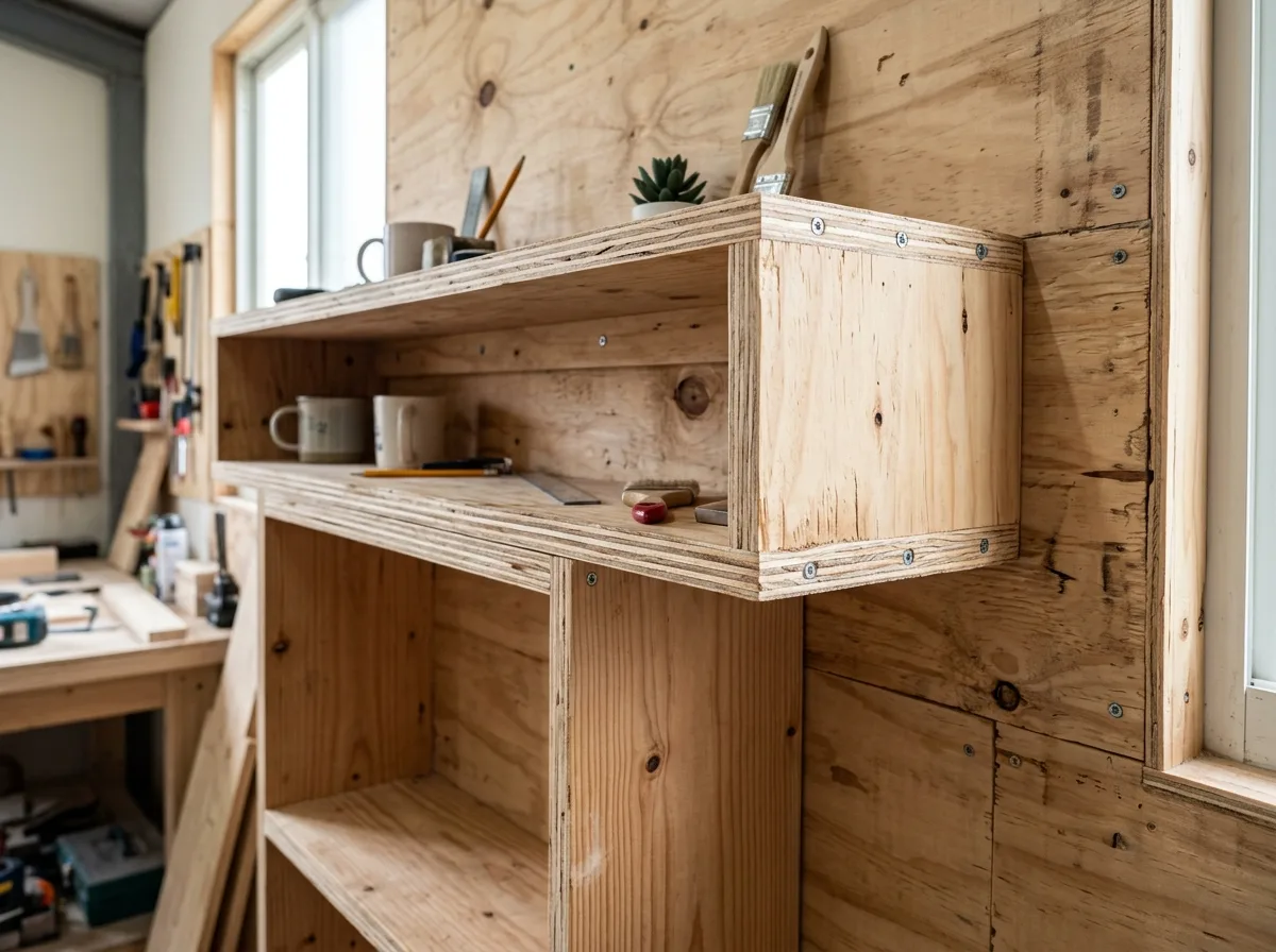 Plywood: used directly, unfinished
