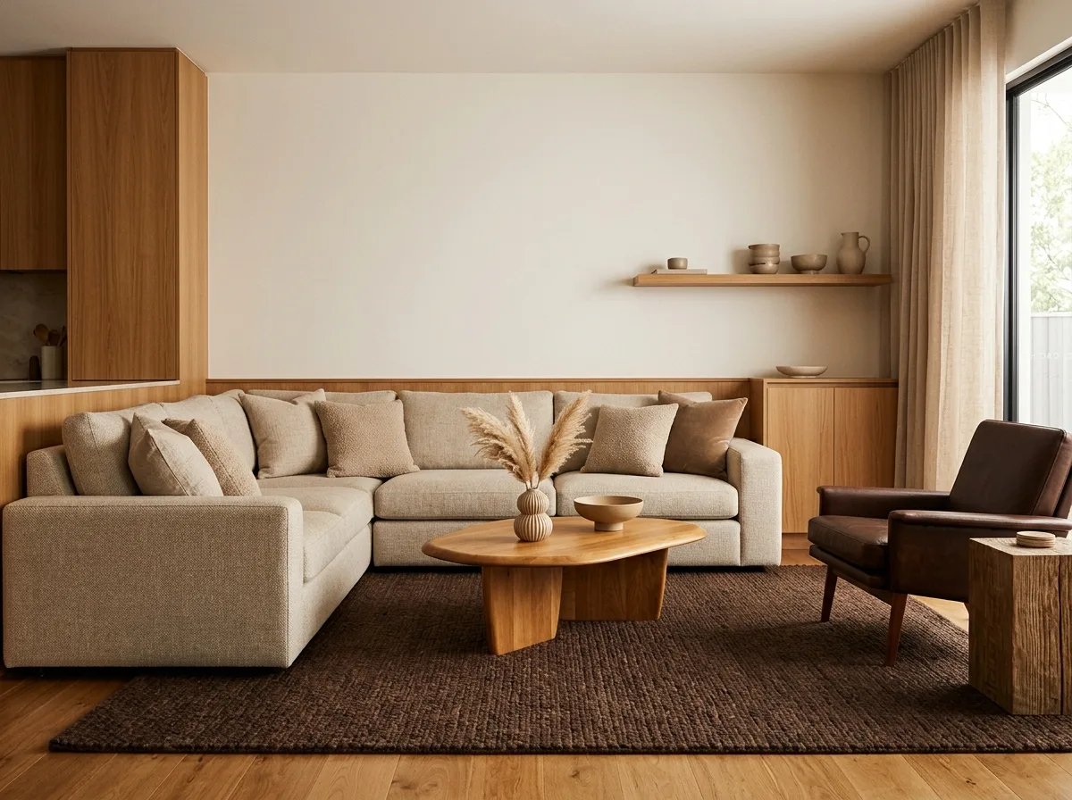 Monochromatic layering: Only one hue in the entire space