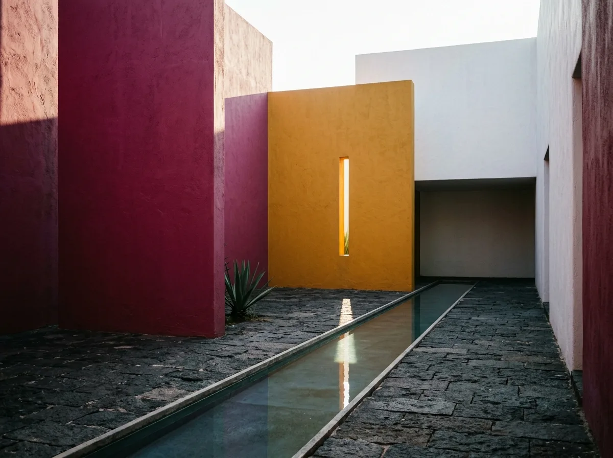 Contemporary Retreats: Thick Walls, Colored Surfaces, and Water Reflections