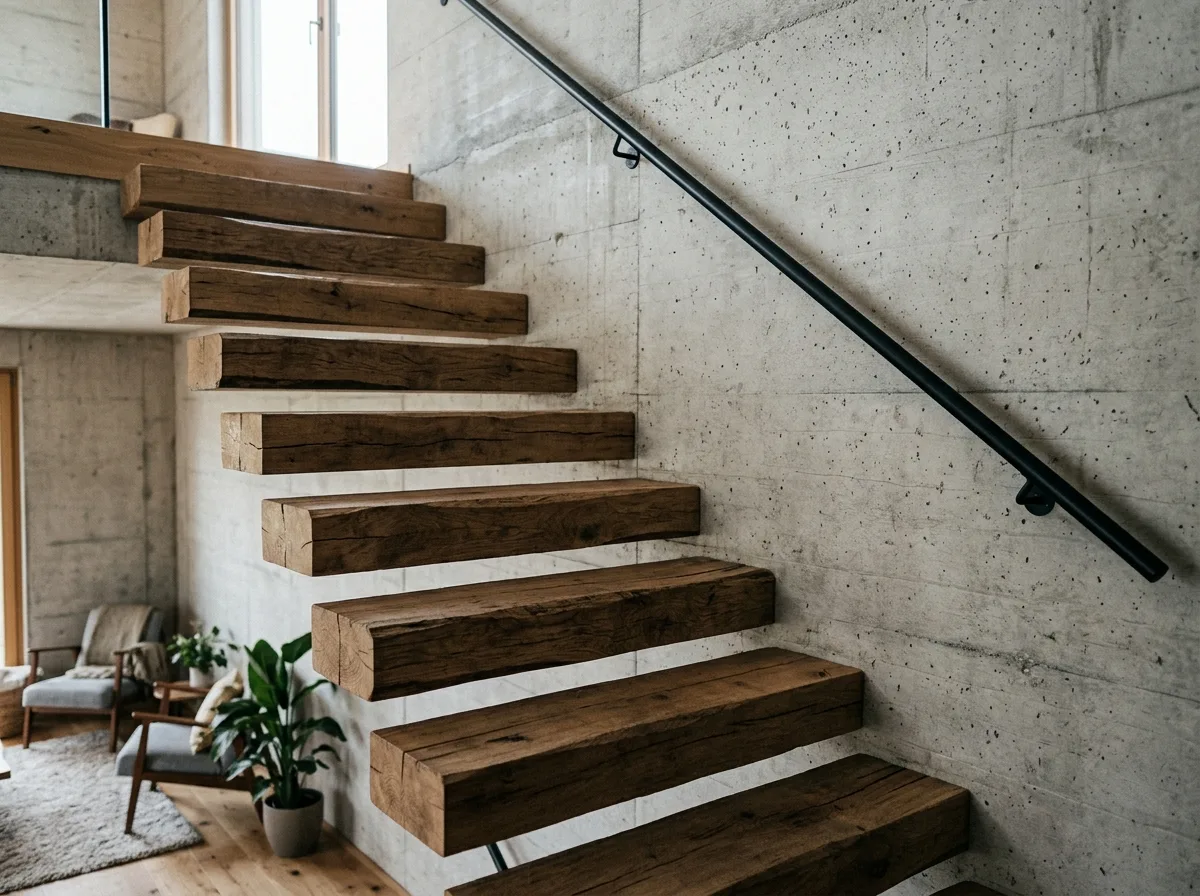 The Staircase is a Solid Wood Block