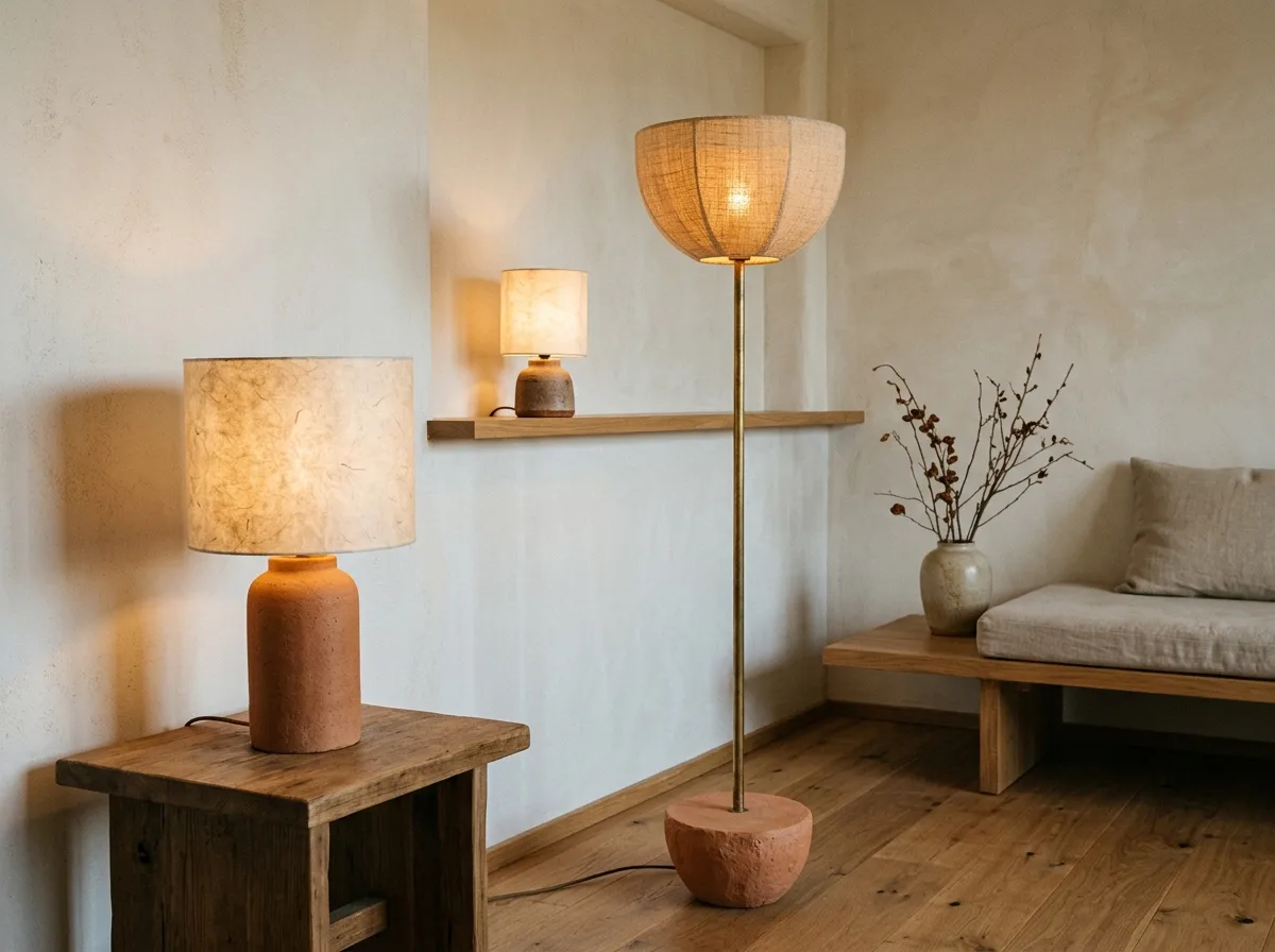 照明器具の選択：シンプルなフォルムと素材感