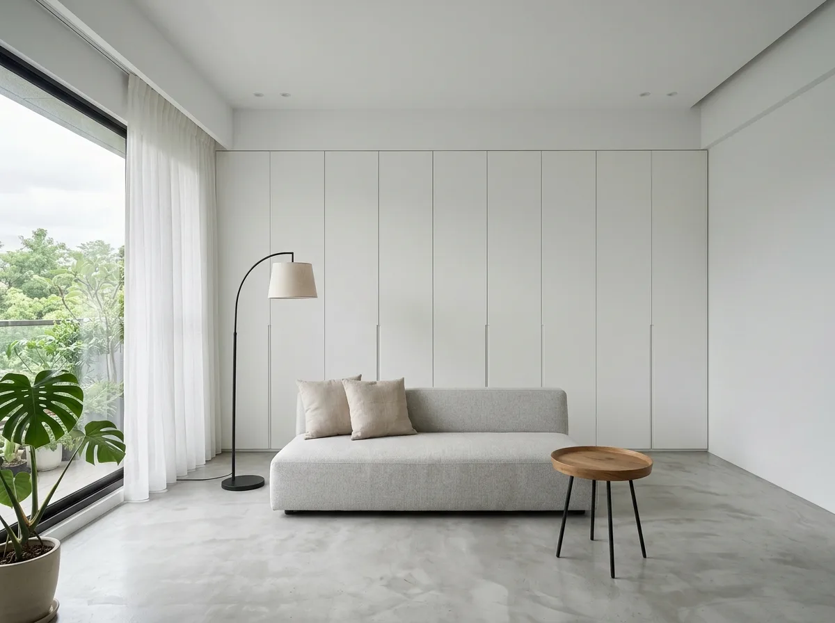 Taiwanese Minimalism Living Room: Everything Put Away