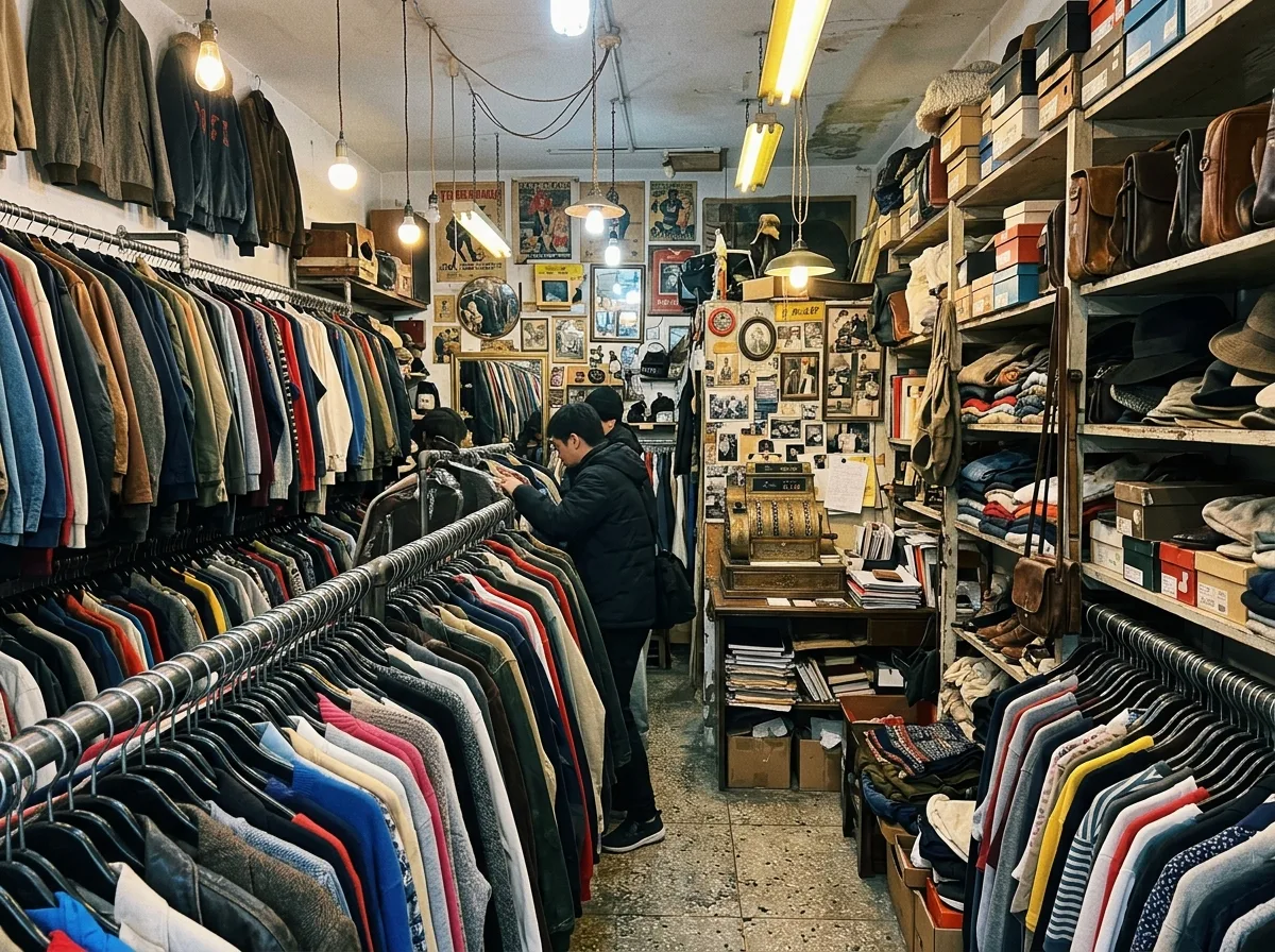 Vintage Second-Hand Store: Layered Stacks and the Taste of Time