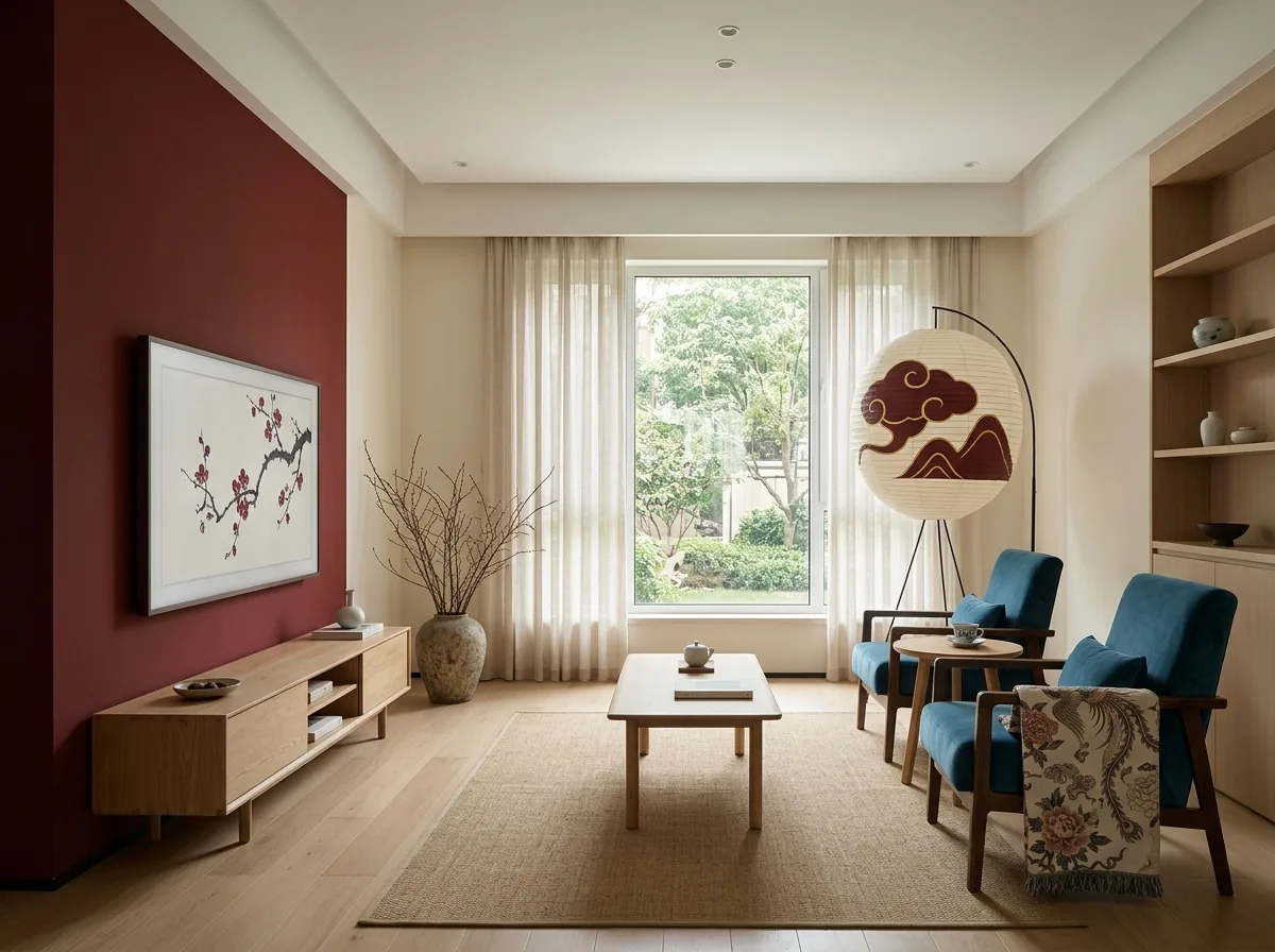 Guochao・A Restrained Version of a Residential Living Room