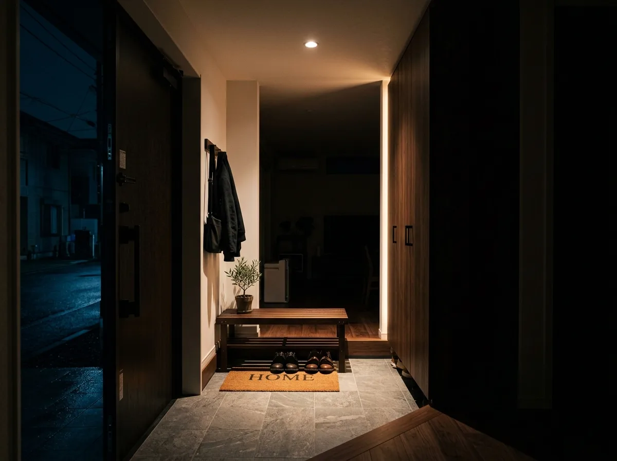 First light in the entryway: The first light to turn on when you come home