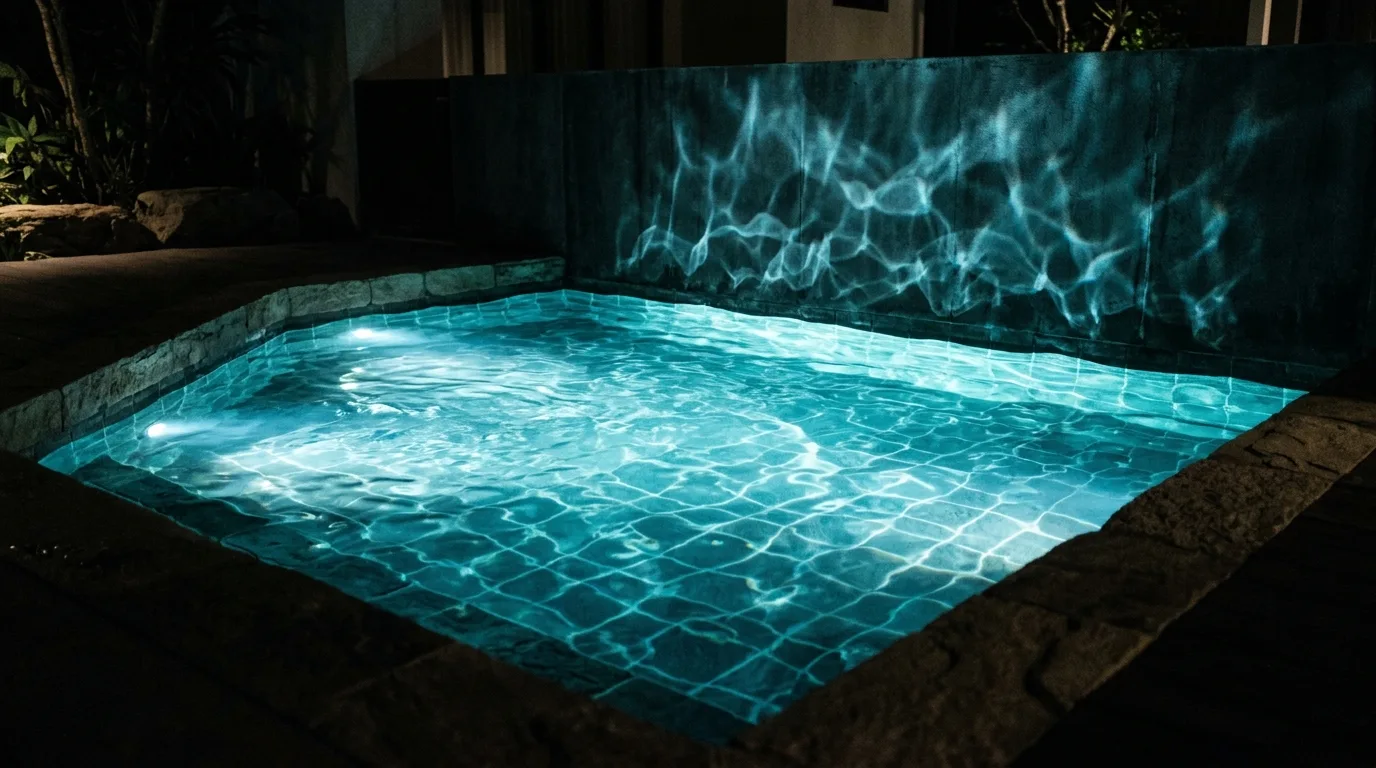 Water Feature Lighting: Underwater Lights and Ripples on the Water Surface