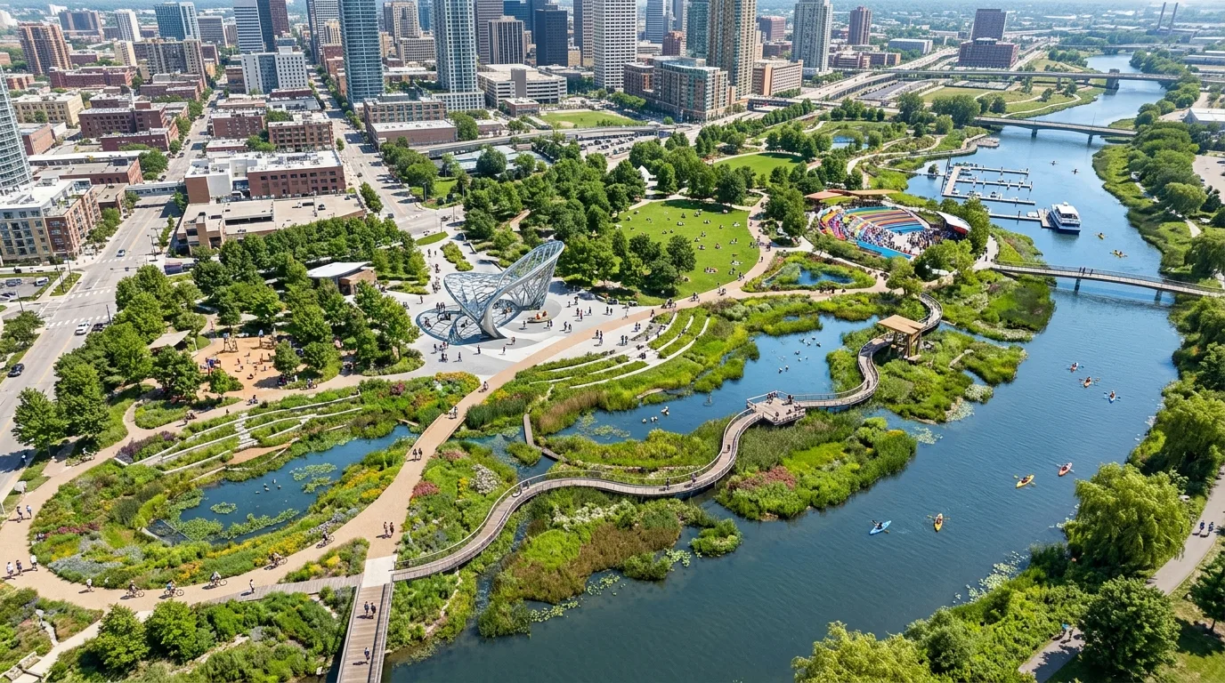 都心共栖：多样生态水岸廊道