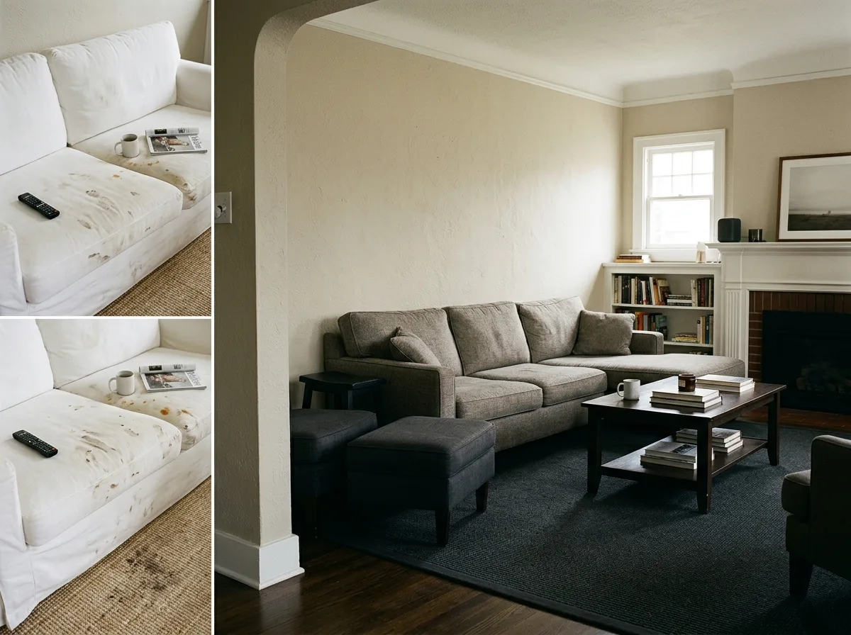 Stain-Resistant Colors: Oat, Taupe, and Charcoal