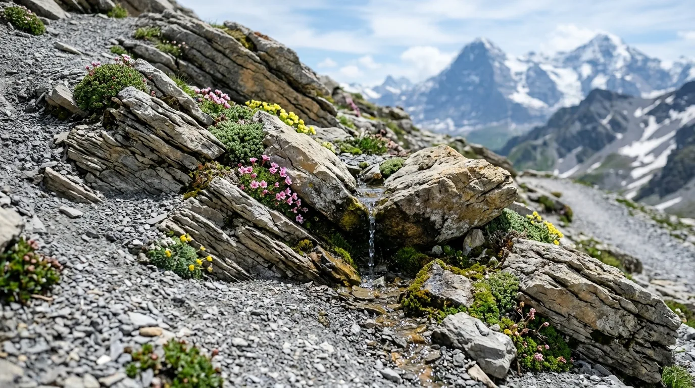 Alpine Rock Garden: Crevice Planting and Gravel Slopes
