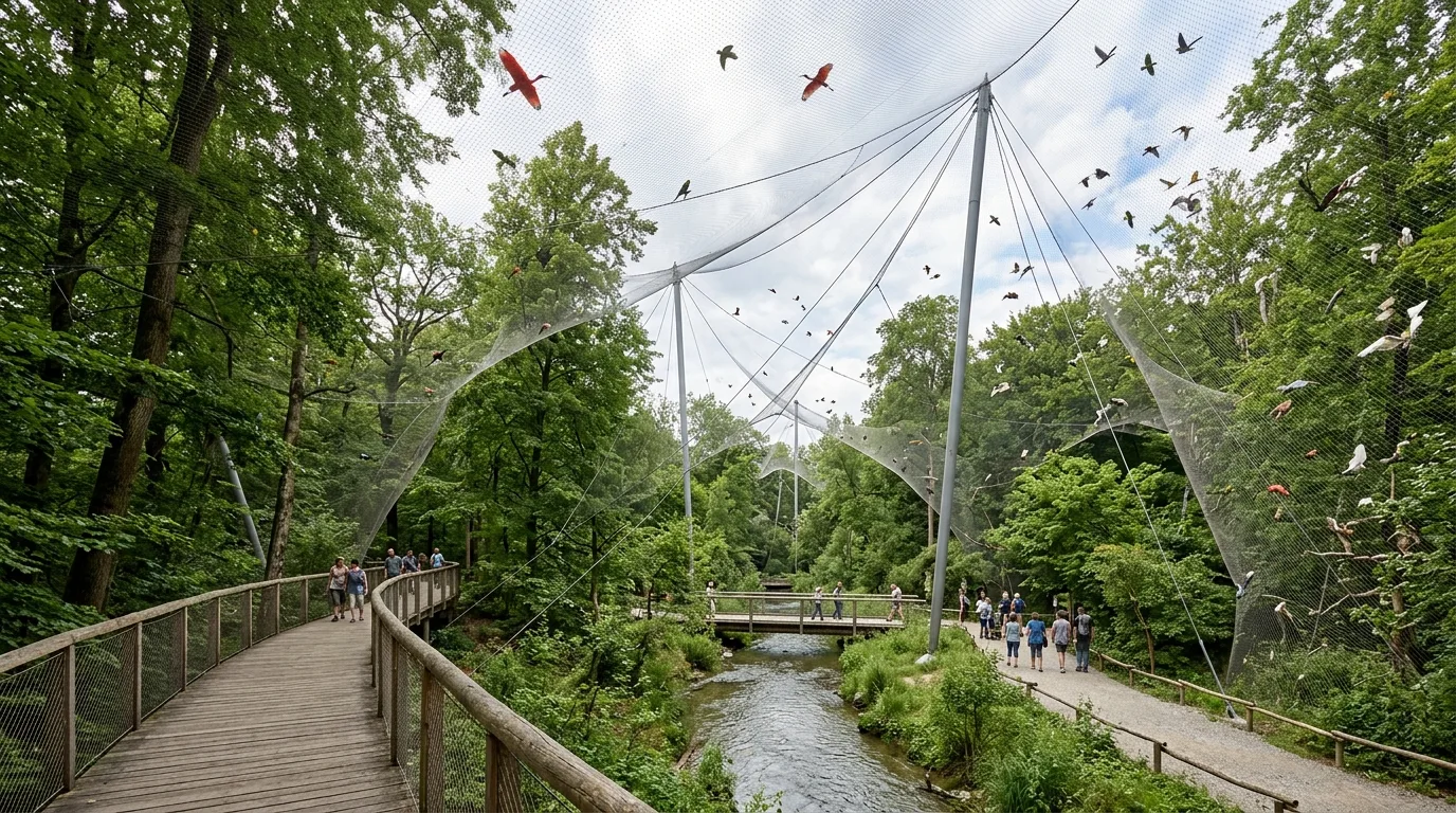 The Great Aviary: The Almost Invisible Cable Net Enclosure