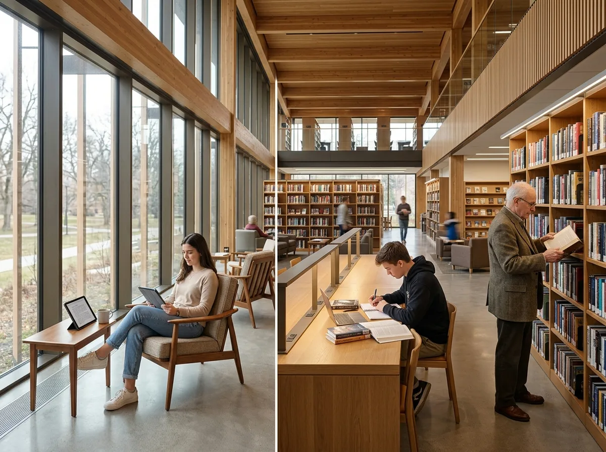 Integrating People into Library Reading Scenes