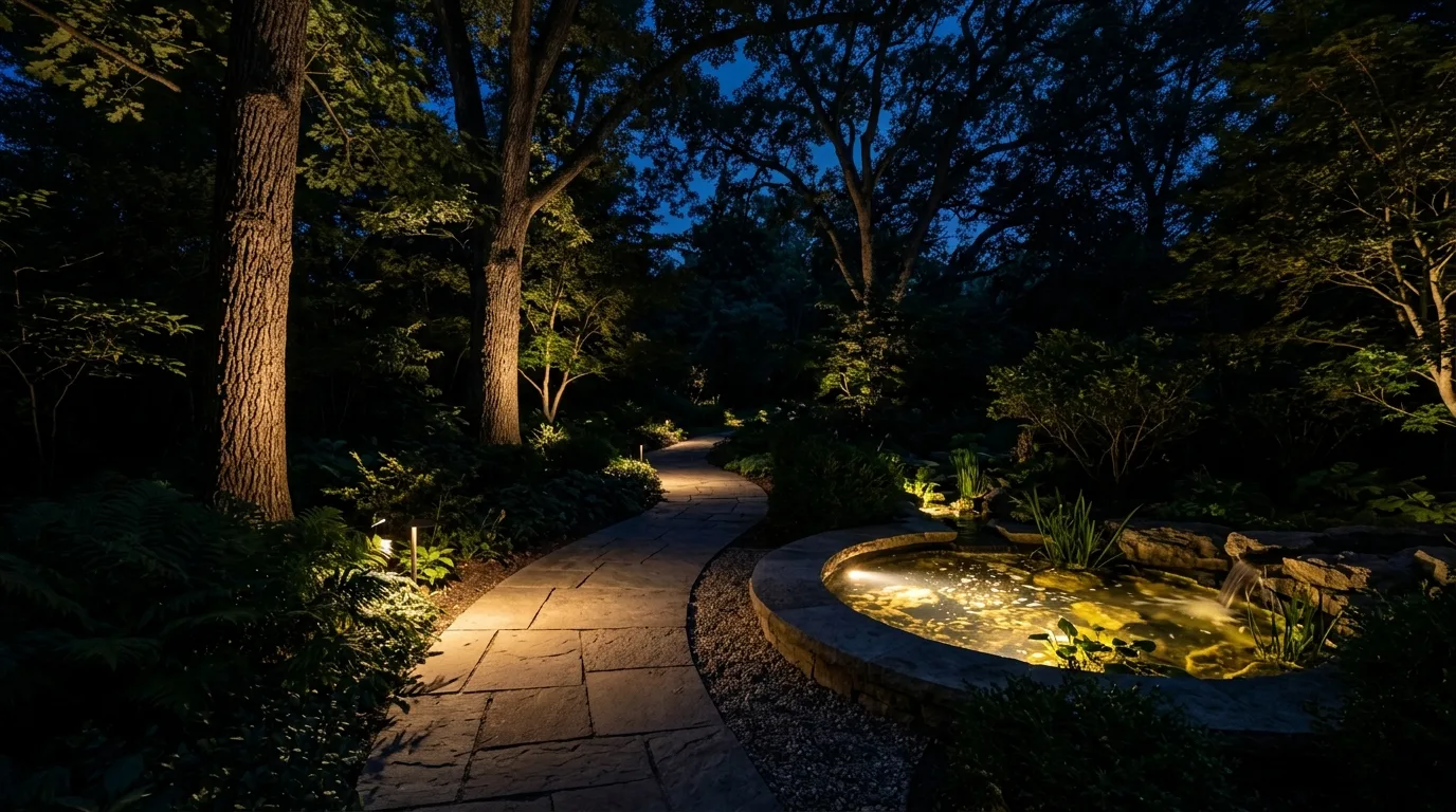 Nighttime Illumination Landscape: Layered Light and Dark Sky