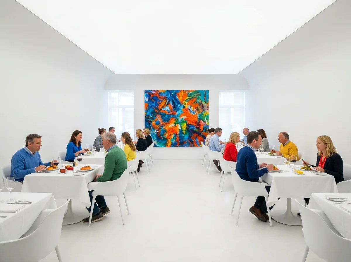 White Box Restaurant: Food and People in a Pure White Space