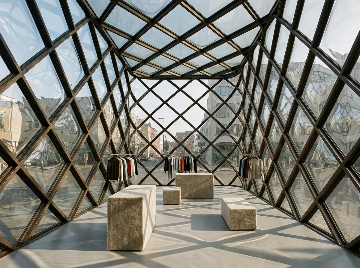 Diamond Lattice Skin Flagship Store: Structure as Showcase