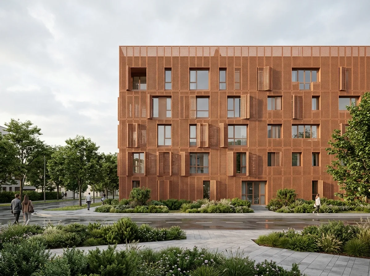Model to Realistic Facade: Terracotta Curtain Wall