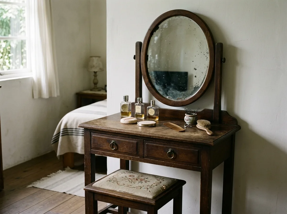 Dressing Table: Bottles and Jars in the Drawer