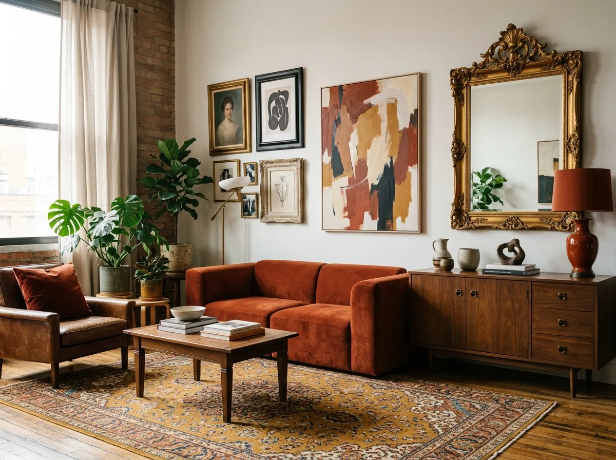 Eclectic Living Room: A Unified Tone of Cross-Generational Mix-and-Match