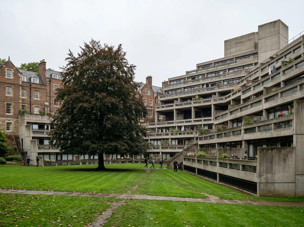 Stair Atrium at Cambridge College: Layered Rooms and Introverted Lawn