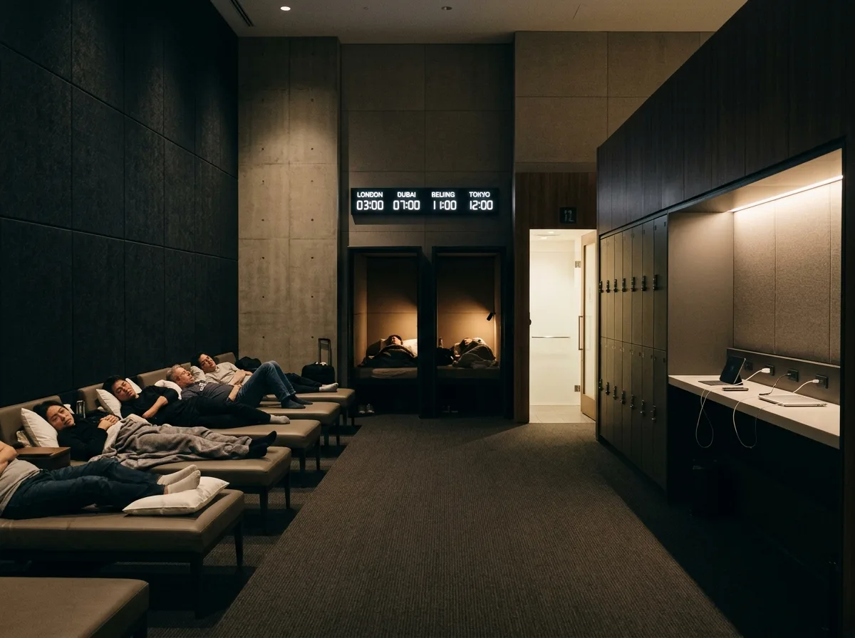 Airport Transit Hotel: Public Spaces Without Day or Night