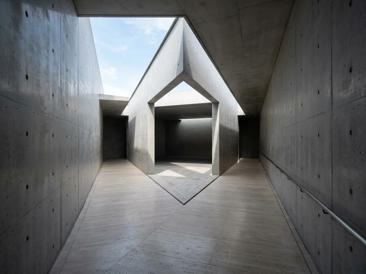 Chichu Art Museum Interior: Top-lit Galleries and Geometric Atrium