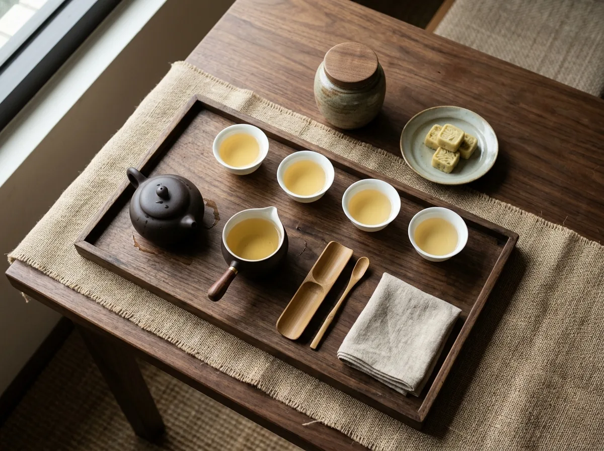 茶席：一壺四杯と茶盤