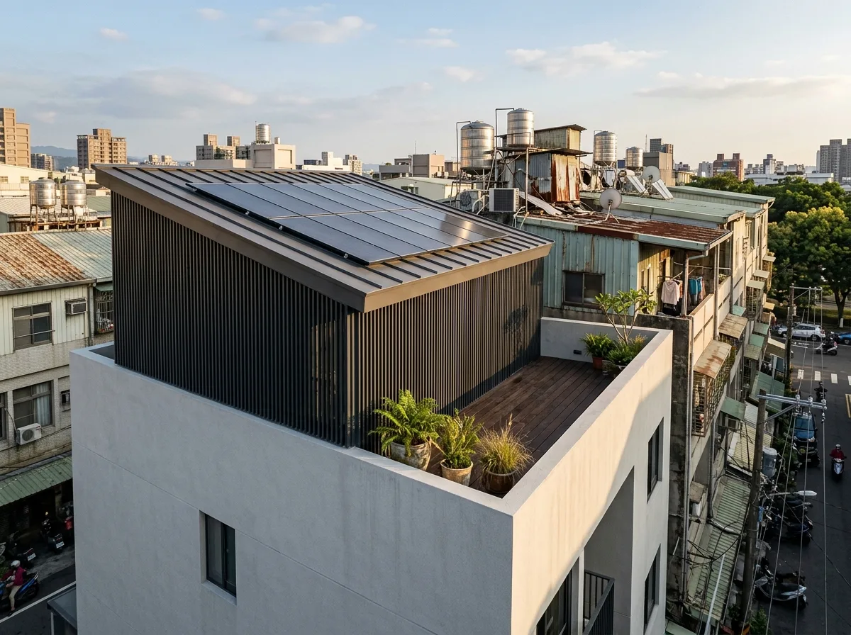 Sloped Termination of Top Floor Setbacks: Transforming Rooftop Structures into Design Elements