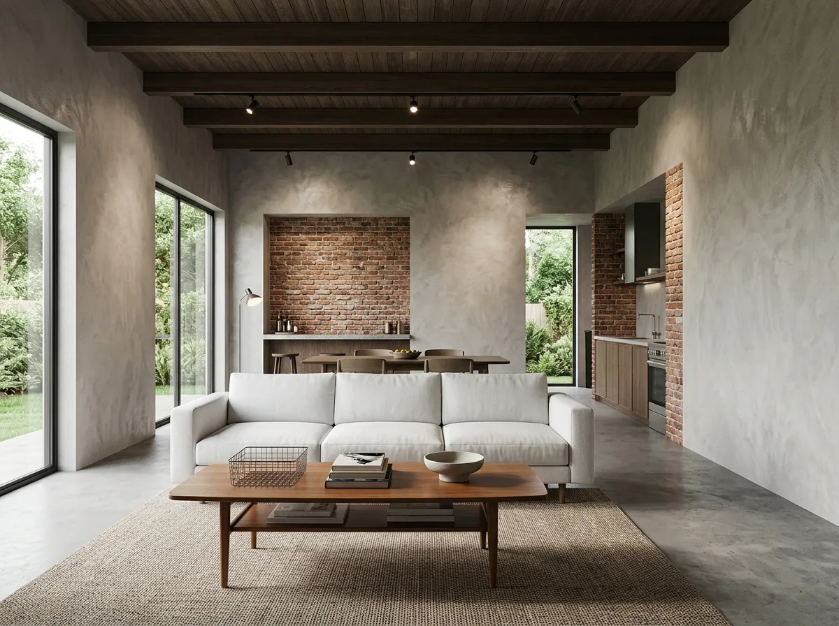 Interior Wall Renovation: Microcement and Red Brick Industrial Style