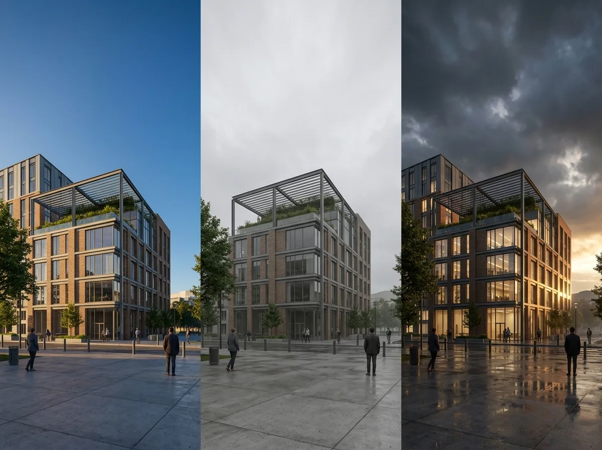 Three Weathers of the Same Building: How Representation Affects Mood