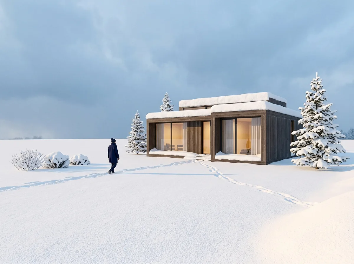 Snowscape: Simplified Forms and Warm-Cool Contrast
