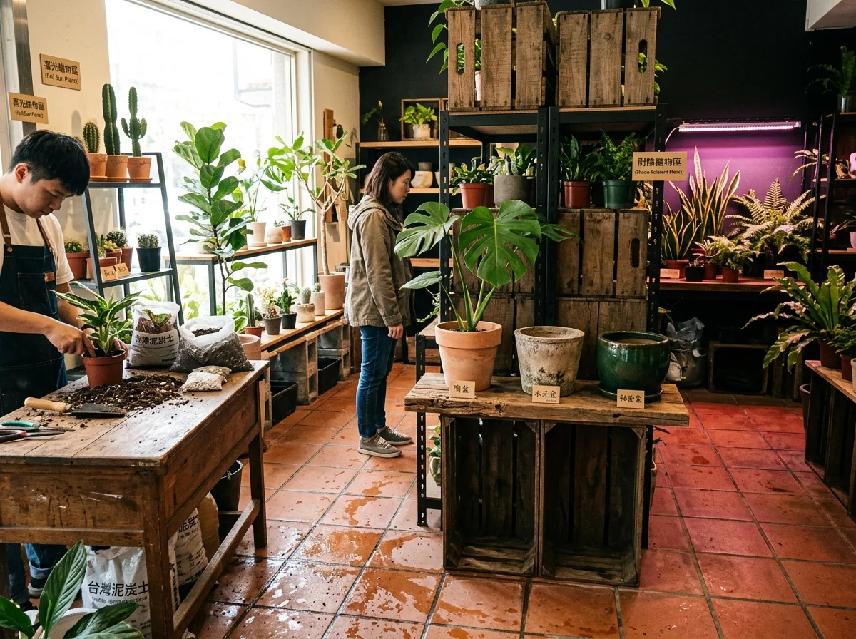 植物セレクトショップ：植物と鉢の組み合わせ