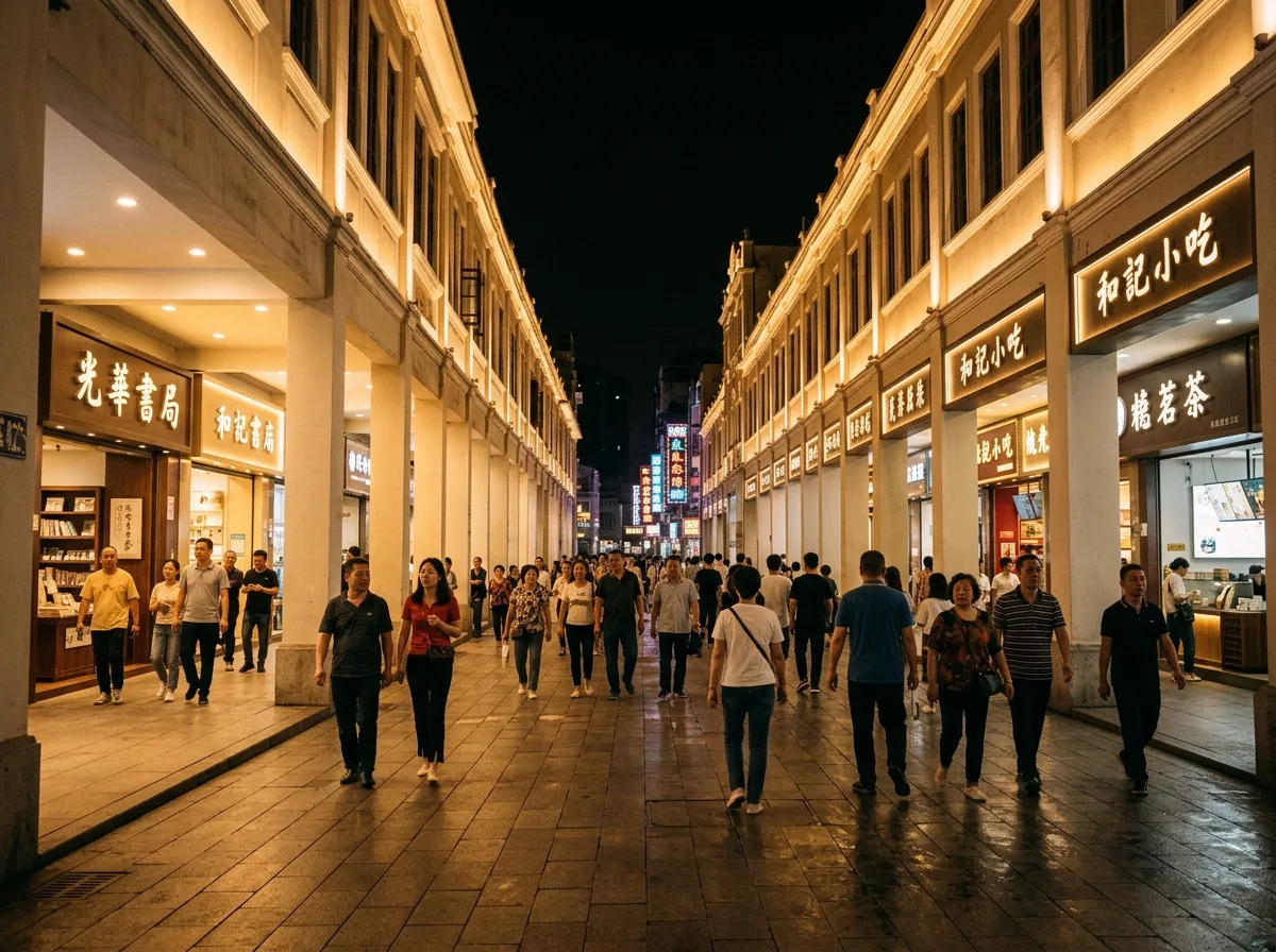 Street block nighttime continuity: Consistent color temperature along an entire row
