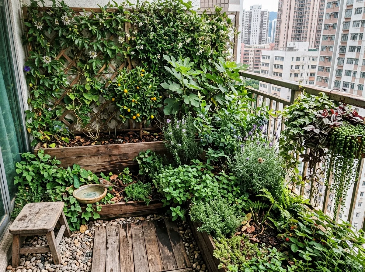 Nature-Inspired Balcony: A Complete Ecosystem in a Small Space