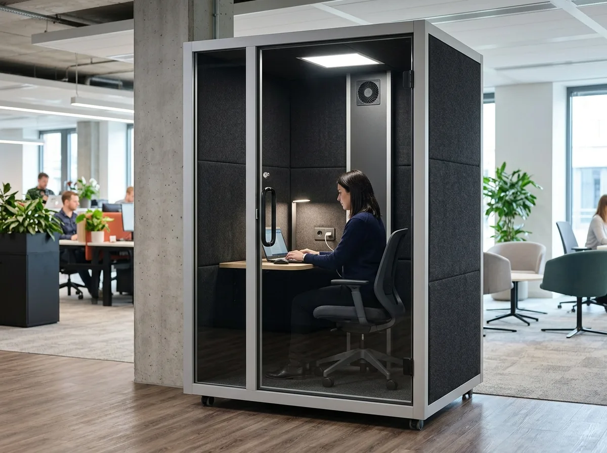 Focus pod: A soundproof box for one person