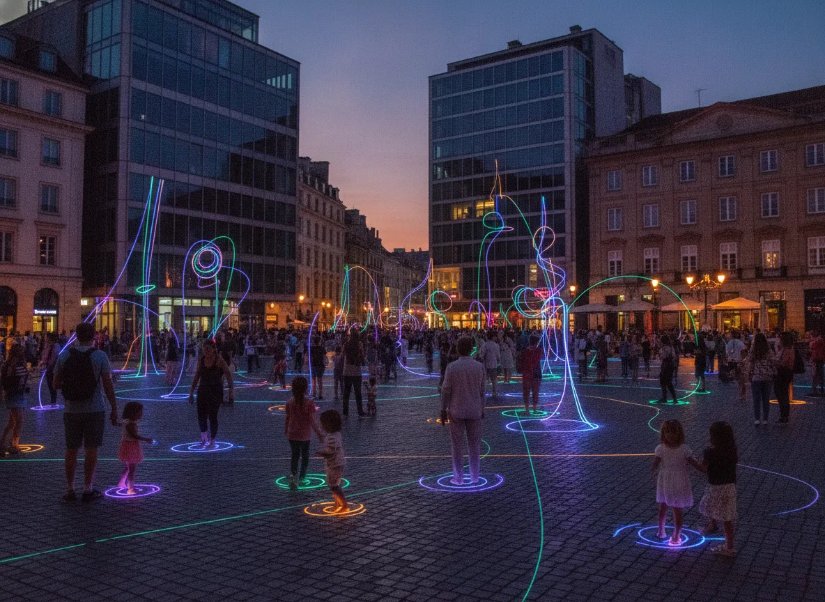 Interactive Light Dance Plaza: A Dialogue Between People and Light