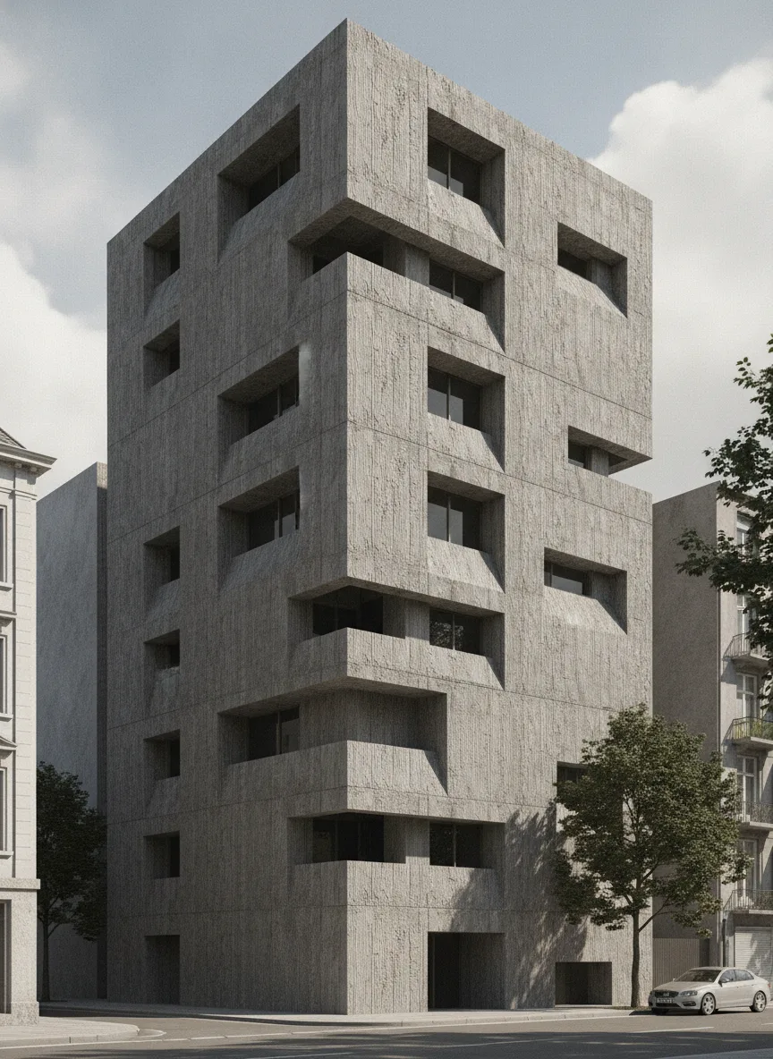 Architectural Style Transformation · Photo to Brutalism