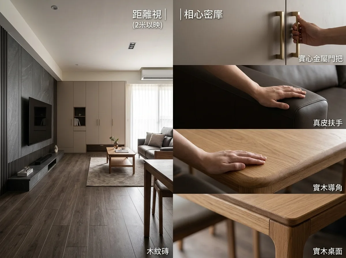 模倣素材の境界線：遠くからは良くても近くからはダメ