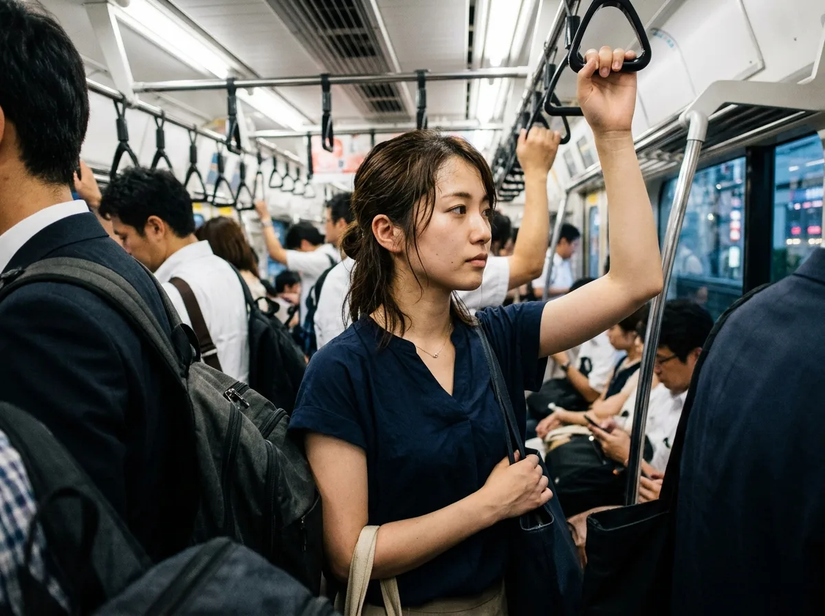 Midsummer Commute: Sultry, Crowded, and Side Profiles That Avoid the Lens