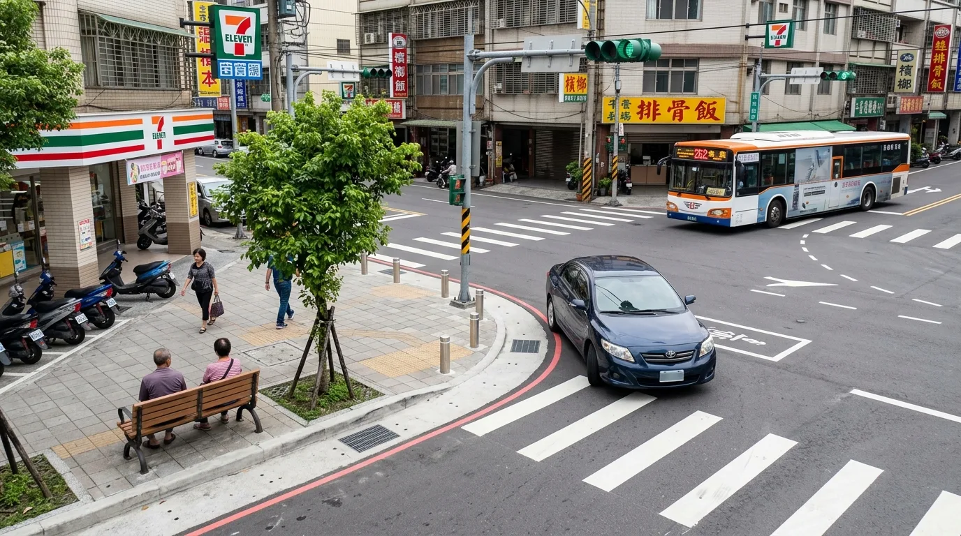 Reducing Turning Radius: Forcing Right-Turning Vehicles to Decelerate