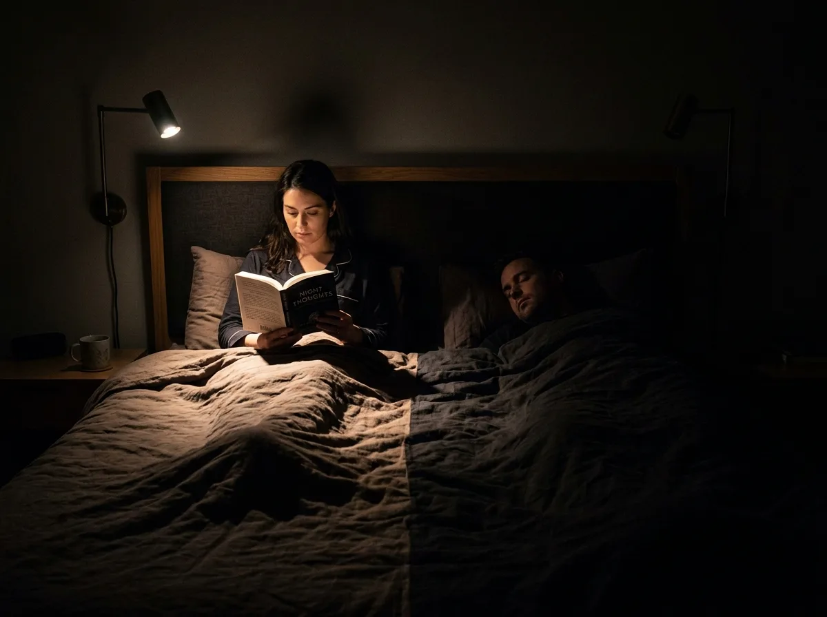 ベッドサイドの読書灯：一人が点けても、もう一人は邪魔されない
