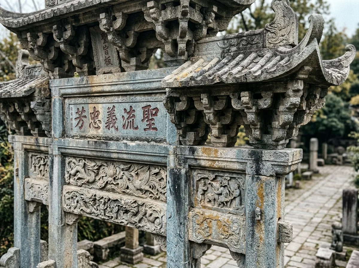 Stone Archway: Carved from a Single Stone to Resemble Wood