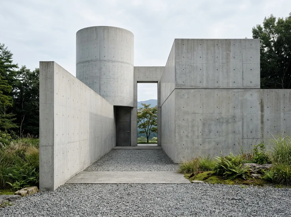 純粋幾何学の精神性建築：見えない構造のヴォリューム