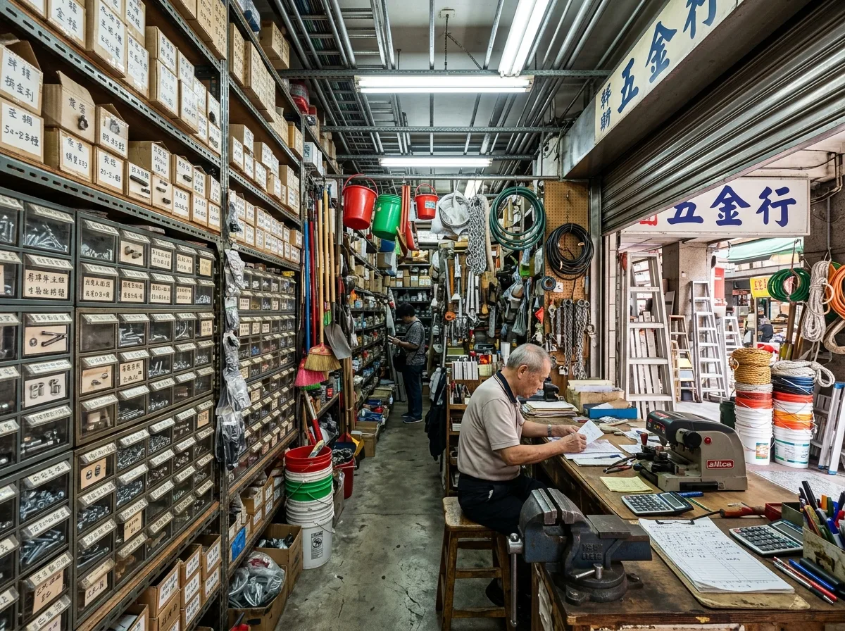 五金行：高密度陈列与工作台