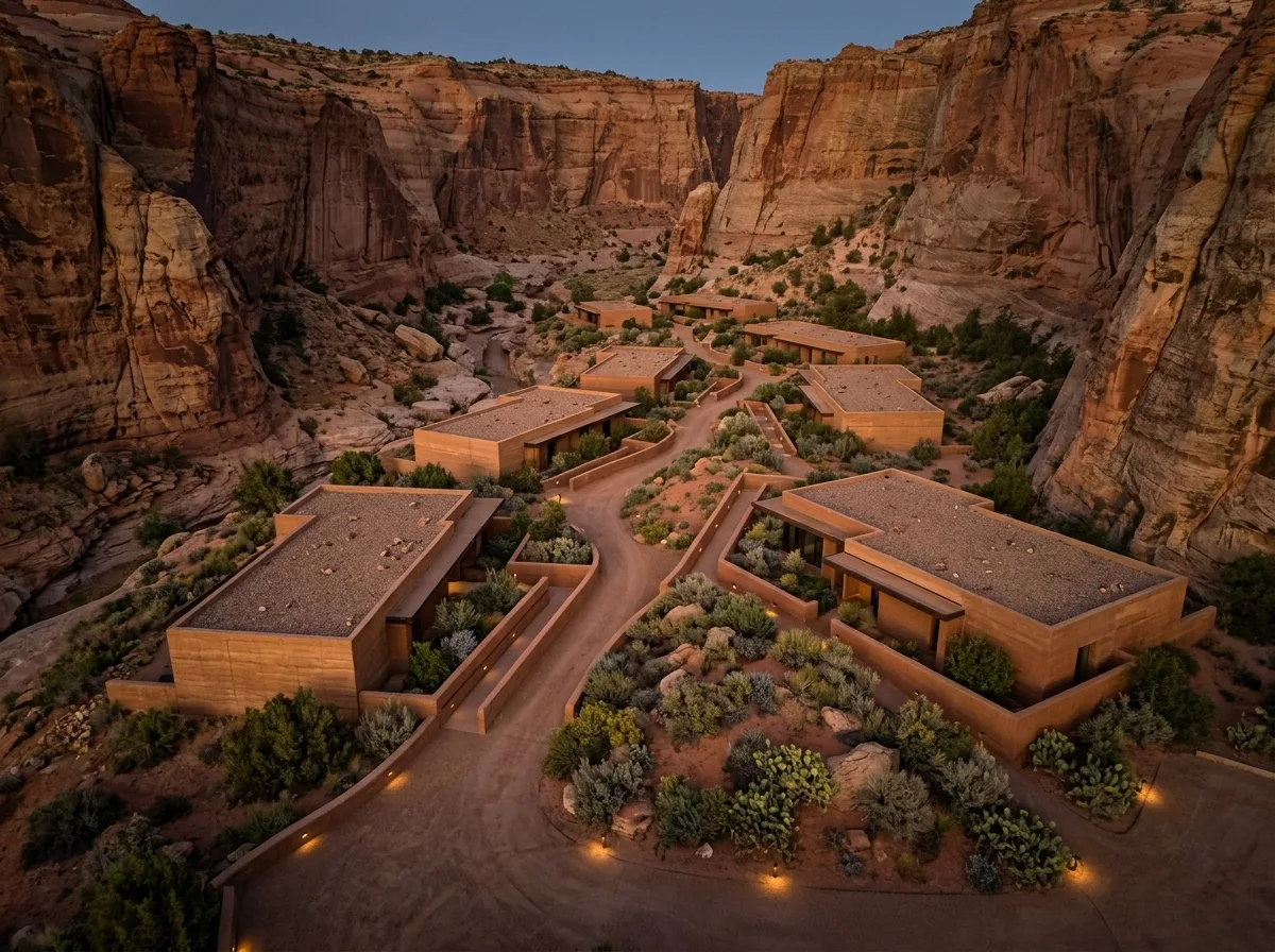 Low-Profile Resort in a Canyon: Not Taller Than the Rocks