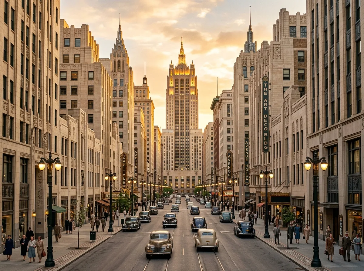 Art Deco Streetscape: A 1930s Avenue