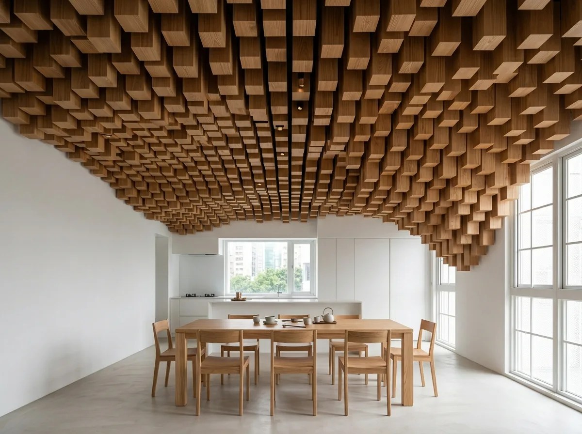 Parametric Timber Ceiling: Undulating Volume