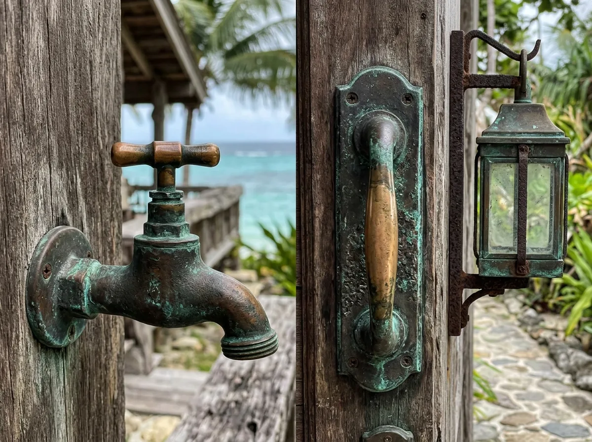Rust of Copper and Iron: Metal Eaten by Salt Mist